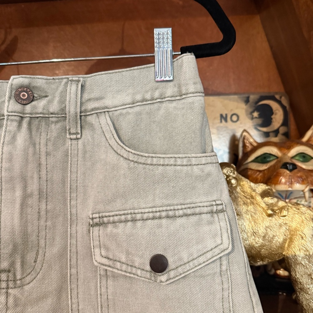 Sincerely Jules - Olive Green Denim Cargo Skirt - Women’s 7 27